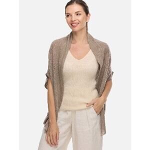 OVCIO CASHMERE Taupe Effortless Vest Cardigan One Size